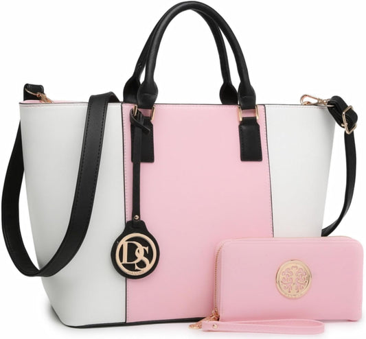 Satchel Purse Handbag for Women Large Shoulder Work Tote Bag with Matching Wallet