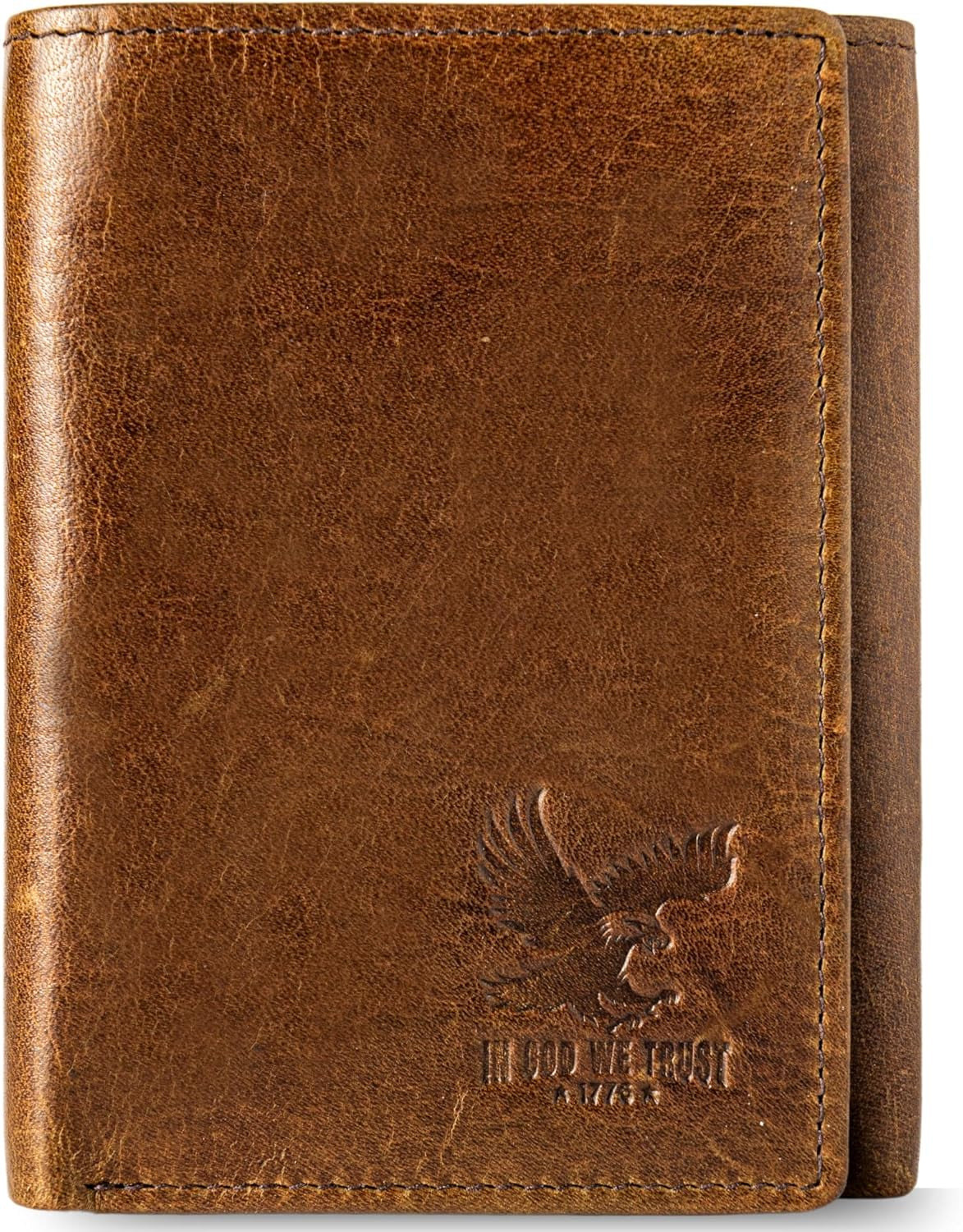 Genuine Nappa Leather Trifold Wallet for Men RFID and ID Window