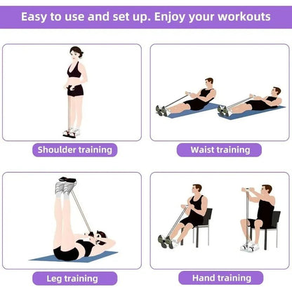 "6 - Level Resistance Band Tensioner – Home Fitness Equipment with Non - Slip Handles for Abdominal, Core & Yoga Training by Relux.Store" - RELUX.STORE