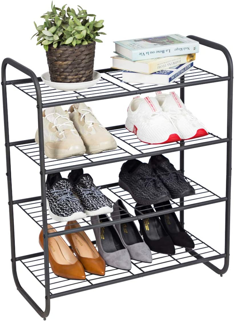 3-Tier Shoe Rack, Fabric Shoe Shelf for Closet Bedroom Entryway (Light Gray)
