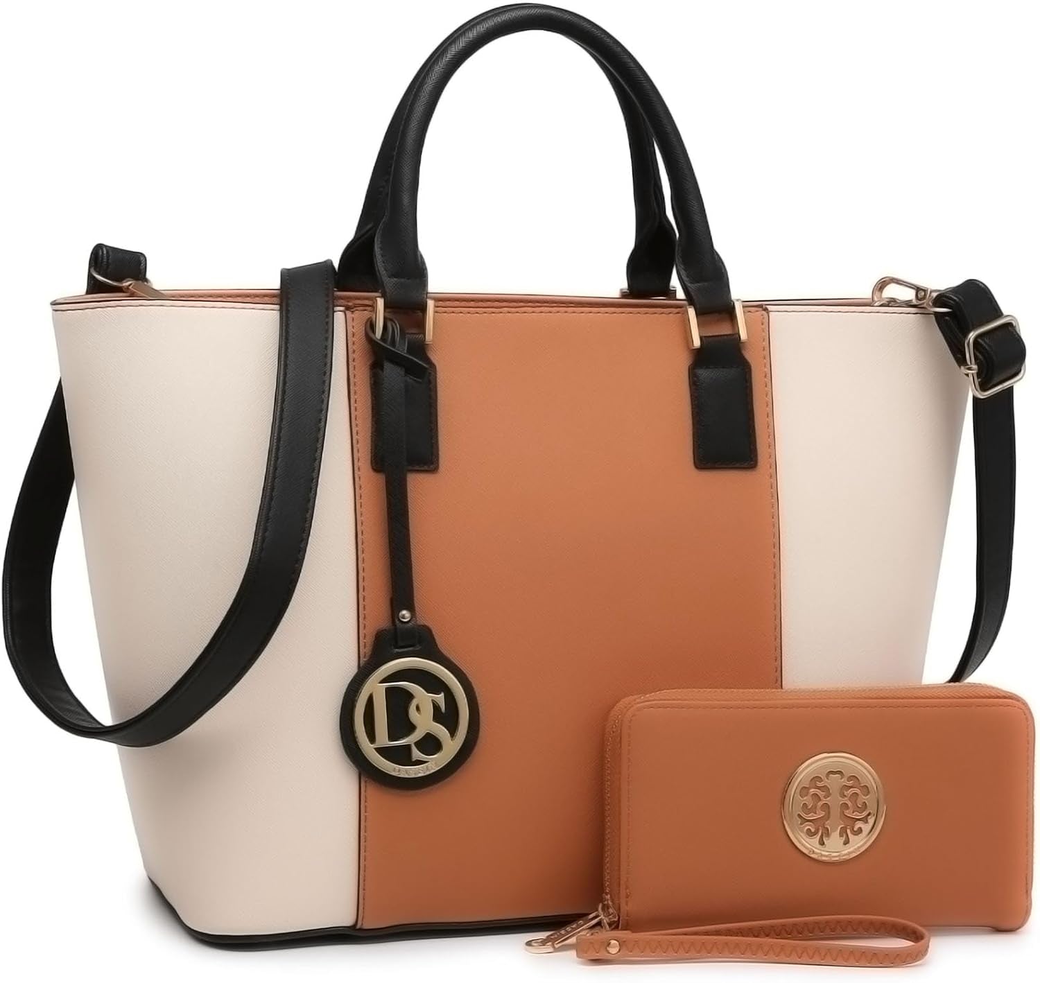 Satchel Purse Handbag for Women Large Shoulder Work Tote Bag with Matching Wallet