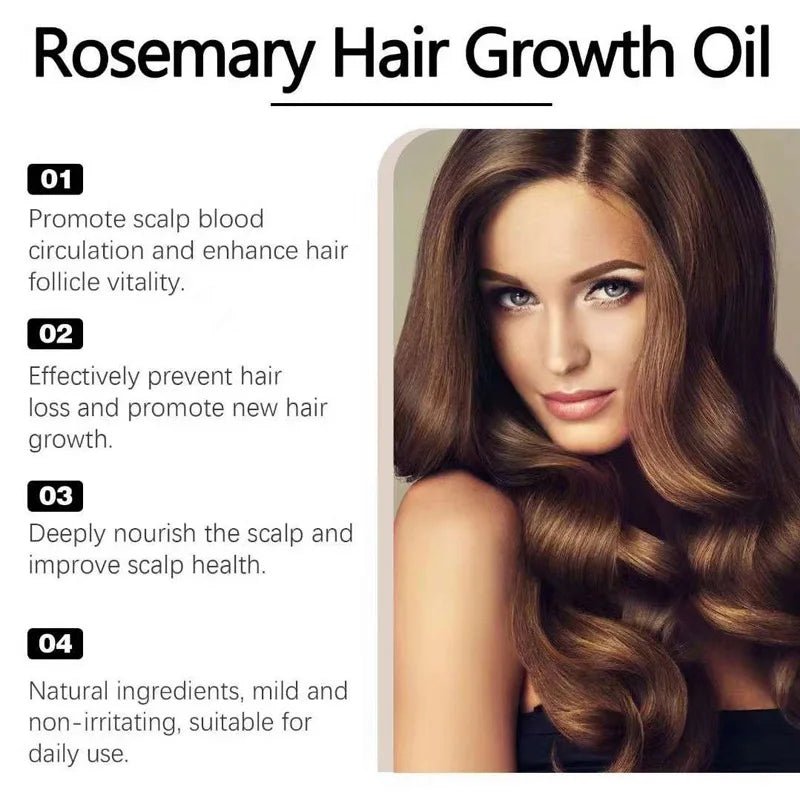 60ml Rosemary Dense Hair Essential Oil Veganic Lavender Repair Hairs Damage Prevent Hair Loss Smooth Hairs Nourish Hair Care Oil - RELUX.STORE