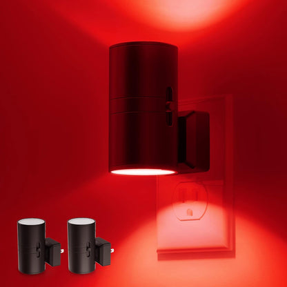 Night Light Plug In, Modern Night Lights Plug into Wall, Dusk to Dawn Sensor, Soft White 3000K, 0-100LM Adjustable Brightness, Dimmable Night Lights for Hallway Bedroom Stairway, 2 Pack