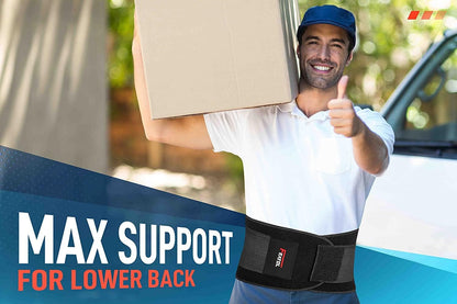 Back Brace Support Belt-Lumbar Support Back Brace for Back Pain, Sciatica, Scoliosis, Herniated Disc Adjustable Support Straps-Lower Back Brace with Removable Lumbar Pad for Men & Women