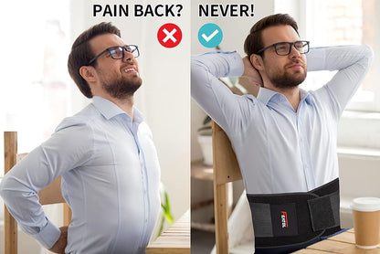 Back Brace Support Belt-Lumbar Support Back Brace for Back Pain, Sciatica, Scoliosis, Herniated Disc Adjustable Support Straps-Lower Back Brace with Removable Lumbar Pad for Men & Women