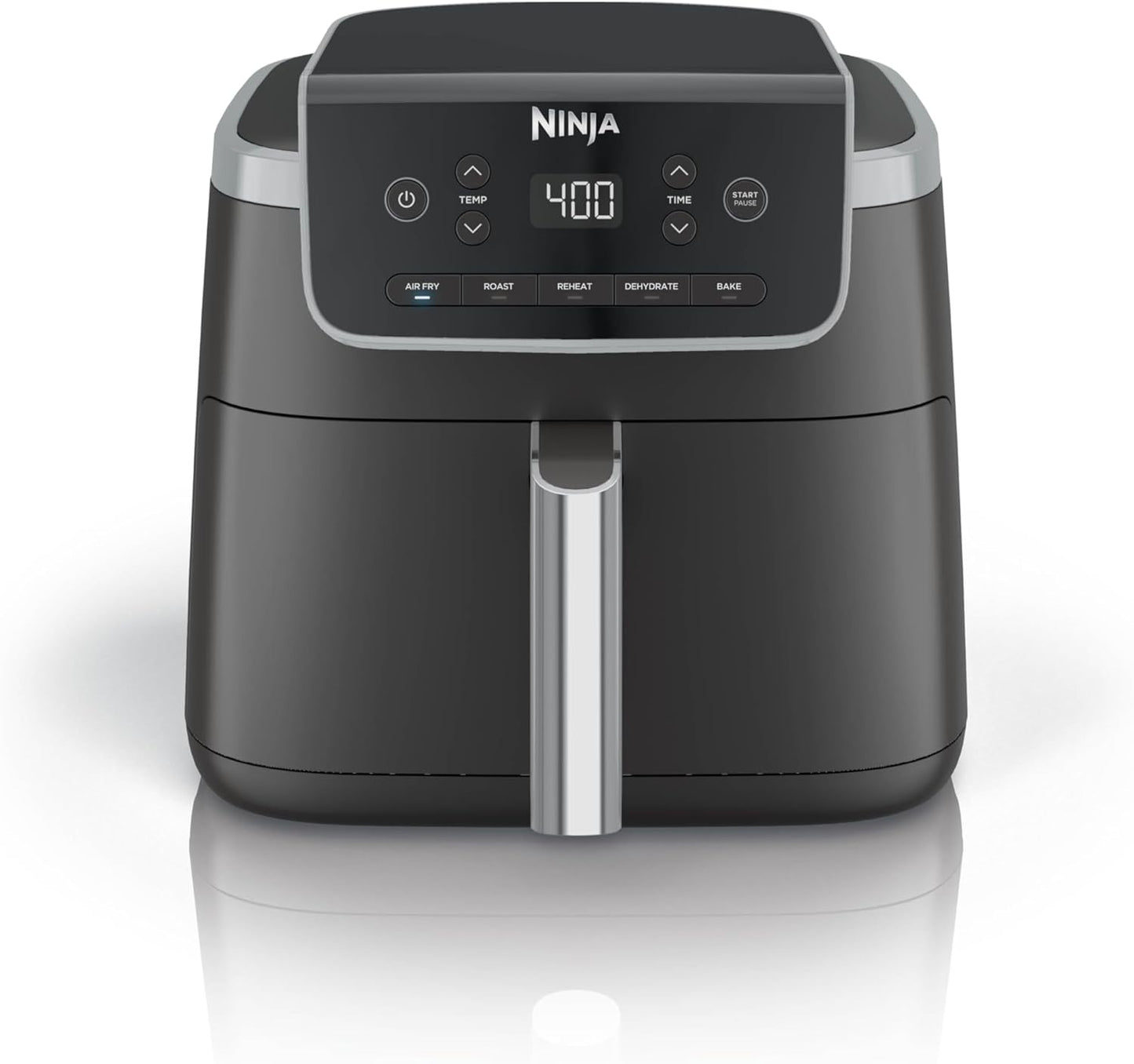 | Air Fryer | 4-In-1 Pro Air Fry, Roast, Reheat, Dehydrate | 5QT Capacity Fits up to 4Lbs of French Fries | 400F Max Temp | Nonstick Basket & Crisper Plate | 120V | Grey | AF141