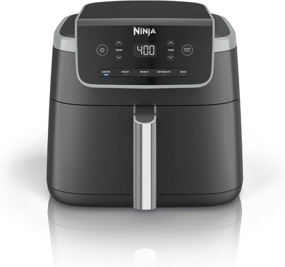 | Air Fryer | 4-In-1 Pro Air Fry, Roast, Reheat, Dehydrate | 5QT Capacity Fits up to 4Lbs of French Fries | 400F Max Temp | Nonstick Basket & Crisper Plate | 120V | Grey | AF141