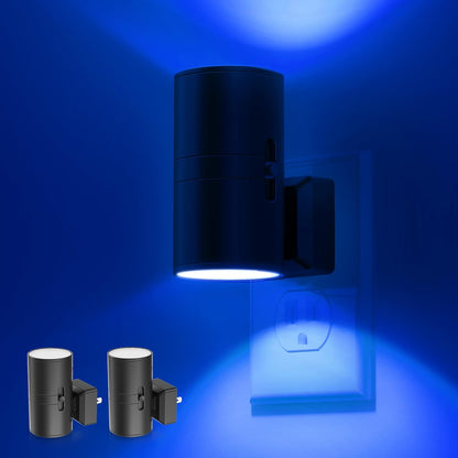 Night Light Plug In, Modern Night Lights Plug into Wall, Dusk to Dawn Sensor, Soft White 3000K, 0-100LM Adjustable Brightness, Dimmable Night Lights for Hallway Bedroom Stairway, 2 Pack