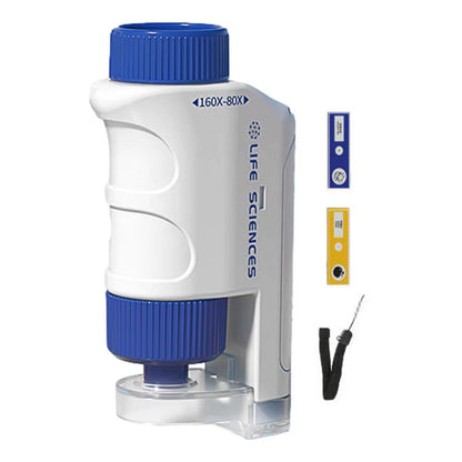 Kid Science Experiment Pocket Microscope Toy Kit 80-160X Educational Mini Handheld Microscope with Light Children STEM Toys Gift