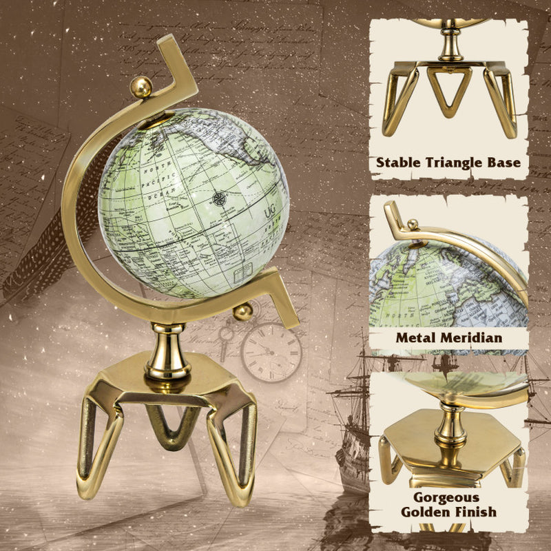 Educational Geographic 5/8/10 Inch World Globe with Triangle Metal Stand