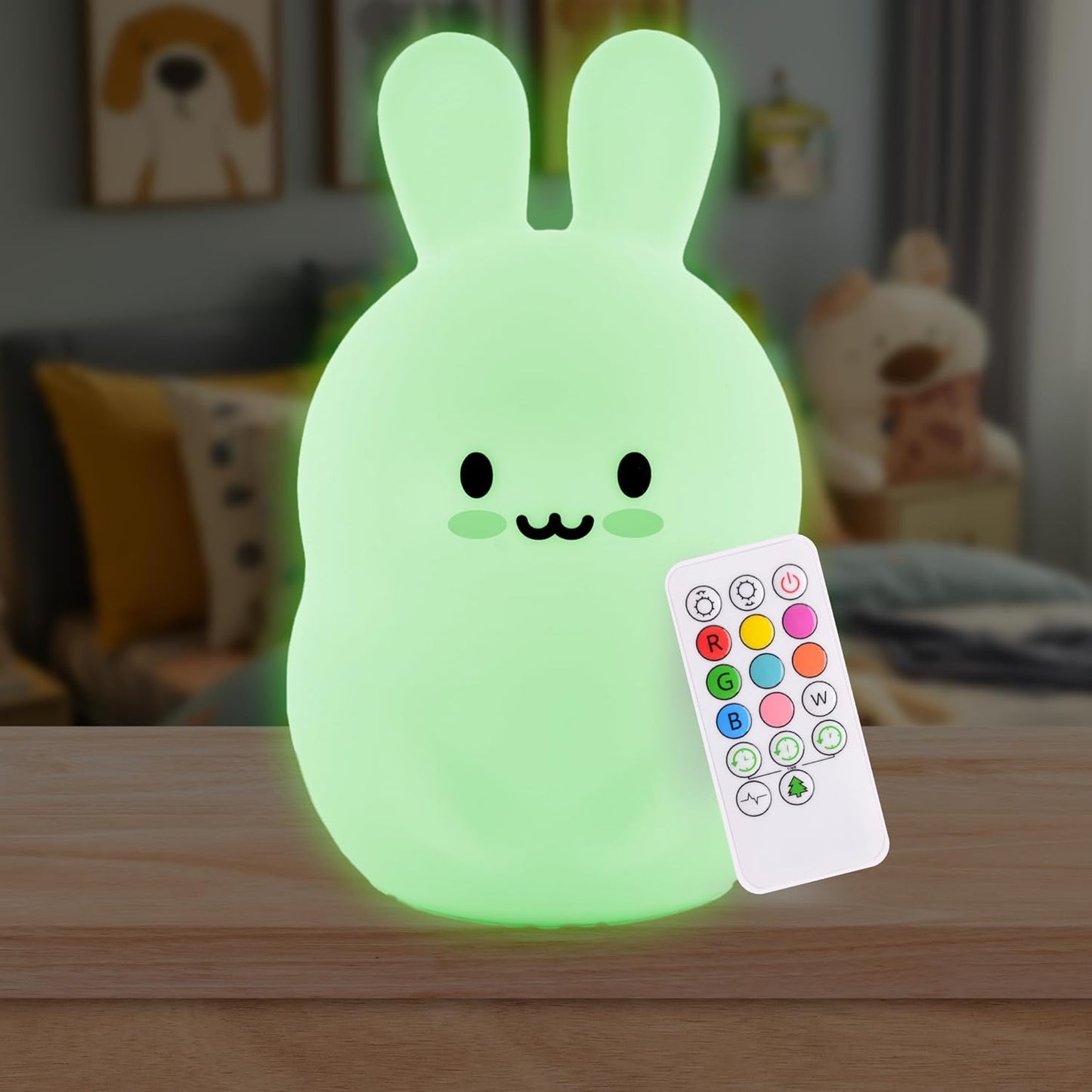 Remote Control Silicone Night Light for Kids - Owl Design with 9 Soft Colors & Sleep Timer - Rechargeable, Battery-Operated Lamp for Bedroom | Baby Nursery, Toddler, Girls, Boys