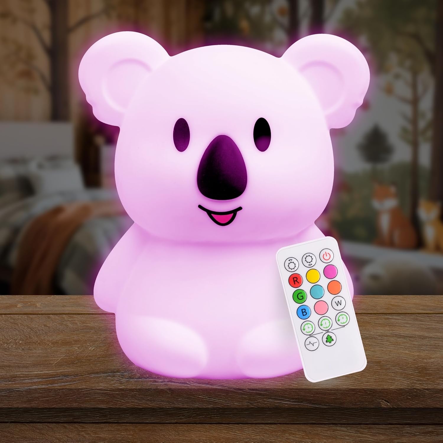 Remote Control Silicone Night Light for Kids - Owl Design with 9 Soft Colors & Sleep Timer - Rechargeable, Battery-Operated Lamp for Bedroom | Baby Nursery, Toddler, Girls, Boys