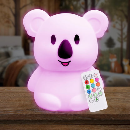 Remote Control Silicone Night Light for Kids - Owl Design with 9 Soft Colors & Sleep Timer - Rechargeable, Battery-Operated Lamp for Bedroom | Baby Nursery, Toddler, Girls, Boys