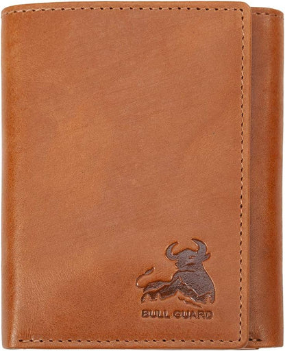Genuine Nappa Leather Trifold Wallet for Men RFID and ID Window