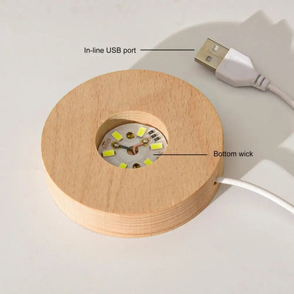 💡 "6cm Faux Crystal Ball Night Light – Calming Stellar Galaxy Sphere with Wooden Base for Bedside, Table, and Desk Décor" - RELUX.STORE