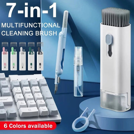 7 in 1 Computer Keyboard Cleaner Brush Kit Earphone Cleaning Pen For Headset Keyboard Cleaning Tools Cleaner Keycap Puller Kit - RELUX.STORE