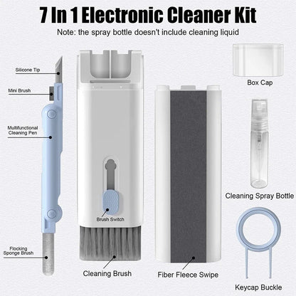 7 in 1 Computer Keyboard Cleaner Brush Kit Earphone Cleaning Pen For Headset Keyboard Cleaning Tools Cleaner Keycap Puller Kit - RELUX.STORE