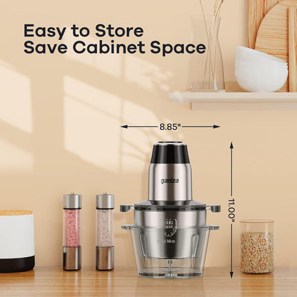 🔥 Food Processor & Electric Meat Grinder – 450W Powerful Copper Motor, Dual 8-Cup Bowls, Bi-Level Stainless Steel Blades – Multifunctional Vegetable Chopper, Fruit, Nut & Meat Grinder 🍖🥦