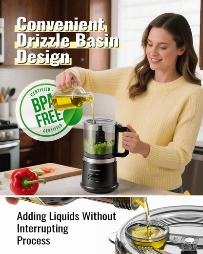 Electric Food Chopper & Meat Grinder – 400W Powerful 4-Cup Processor with 2 Speeds, 4 Stainless Steel Blades & Whisk | BPA-Free Mini Food Processor for Vegetables, Meat, Purees & Mixing