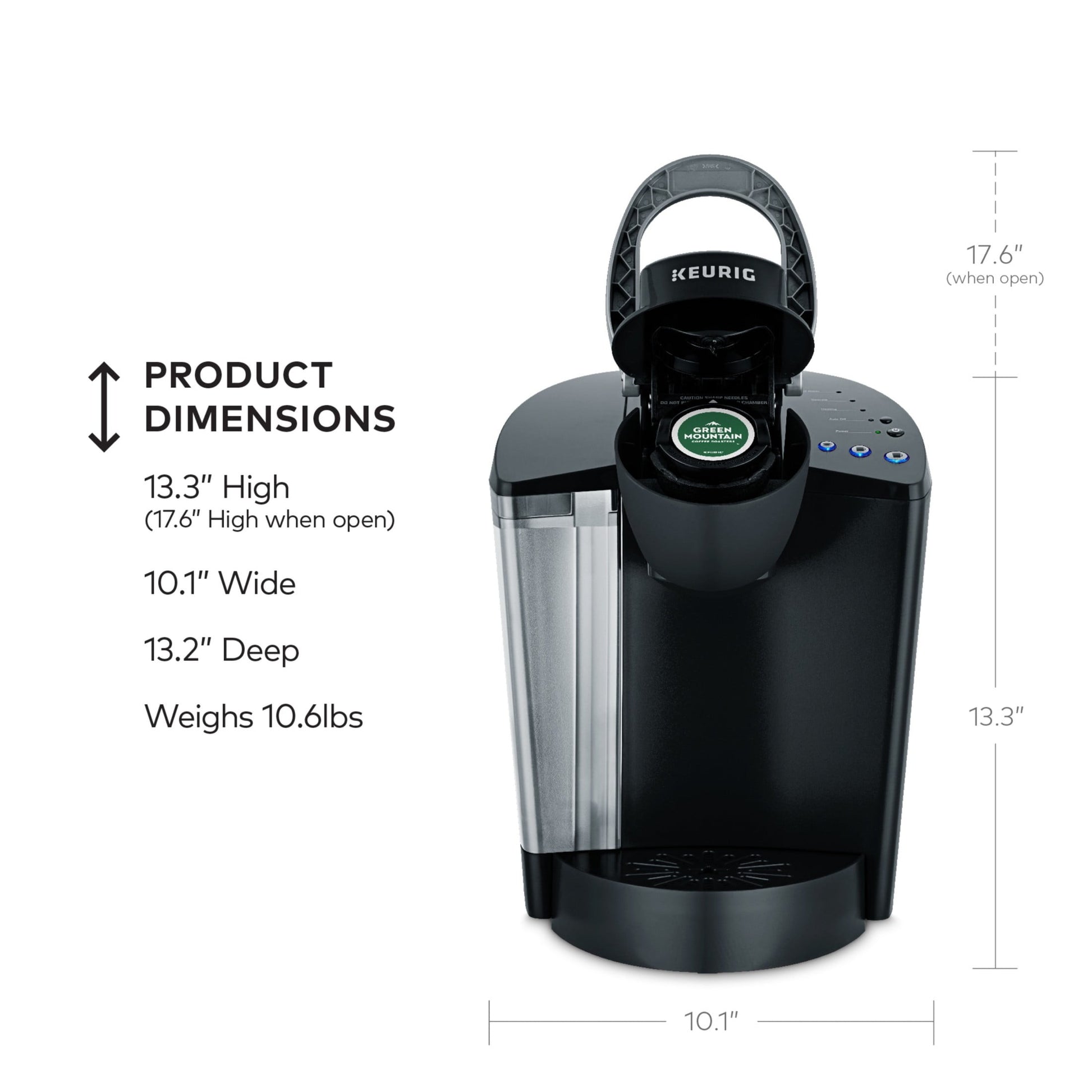 K-Classic Single Serve K-Cup Pod Coffee Maker, Black