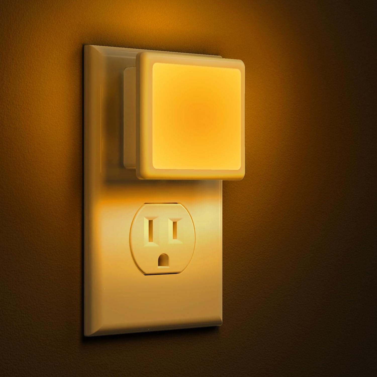 Night Lights Plug into Wall 2-Pack, 0.3W Plug in Night Light, Dusk to Dawn, 3000K Soft White, Bright Nightlight Auto-On/Off, for Adults Kids Room Bedroom Bathroom Hallway Kitchen, Non-Dim