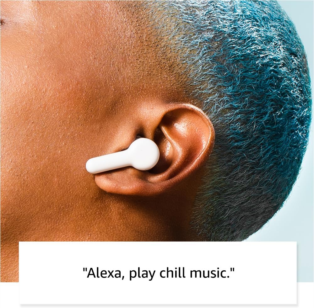 Echo Buds (Newest Model), True Wireless Bluetooth 5.2 Earbuds with Alexa, Audio Personalization, Multipoint, 20H Battery with Charging Case, Fast Charging, Sweat Resistant, Glacier White