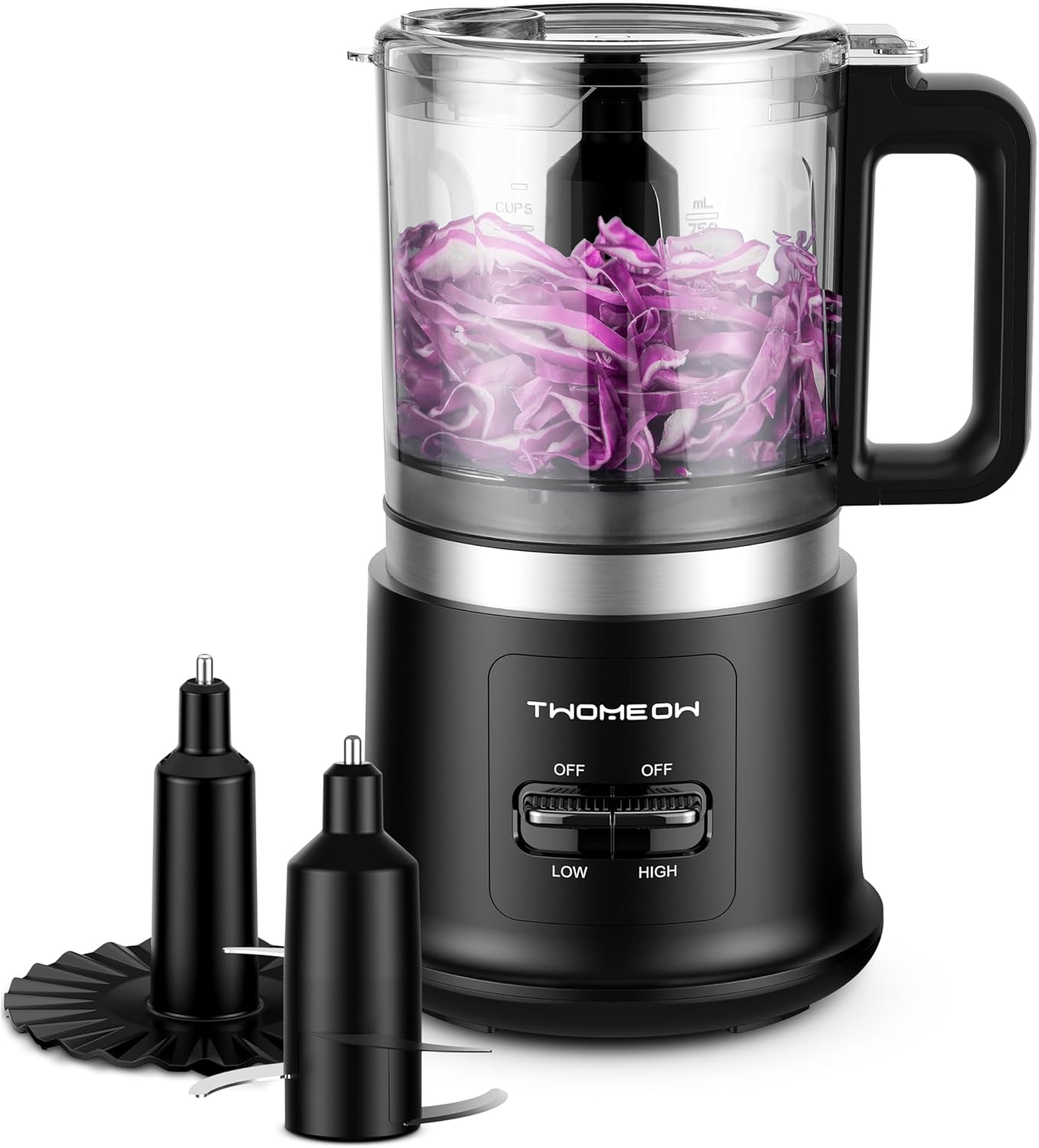 Electric Food Chopper & Meat Grinder – 400W Powerful 4-Cup Processor with 2 Speeds, 4 Stainless Steel Blades & Whisk | BPA-Free Mini Food Processor for Vegetables, Meat, Purees & Mixing