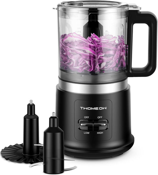 Electric Food Chopper & Meat Grinder – 400W Powerful 4-Cup Processor with 2 Speeds, 4 Stainless Steel Blades & Whisk | BPA-Free Mini Food Processor for Vegetables, Meat, Purees & Mixing