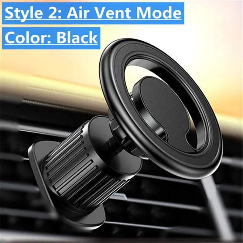 Magnetic Car Phone Holder Mount | Strong Magnet Car Stand for iPhone 15/14/13/12 (MagSafe), Samsung & Xiaomi | 360° Rotation GPS Mobile Bracket