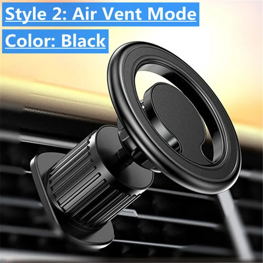 Magnetic Car Phone Holder Mount | Strong Magnet Car Stand for iPhone 15/14/13/12 (MagSafe), Samsung & Xiaomi | 360° Rotation GPS Mobile Bracket
