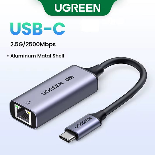 USB Ethernet Adapter 2.5G 2500Mbps USB3.0 Network Card for Laptop PC NAS Server Windows Mac OS USB-A/C Internet Adapter