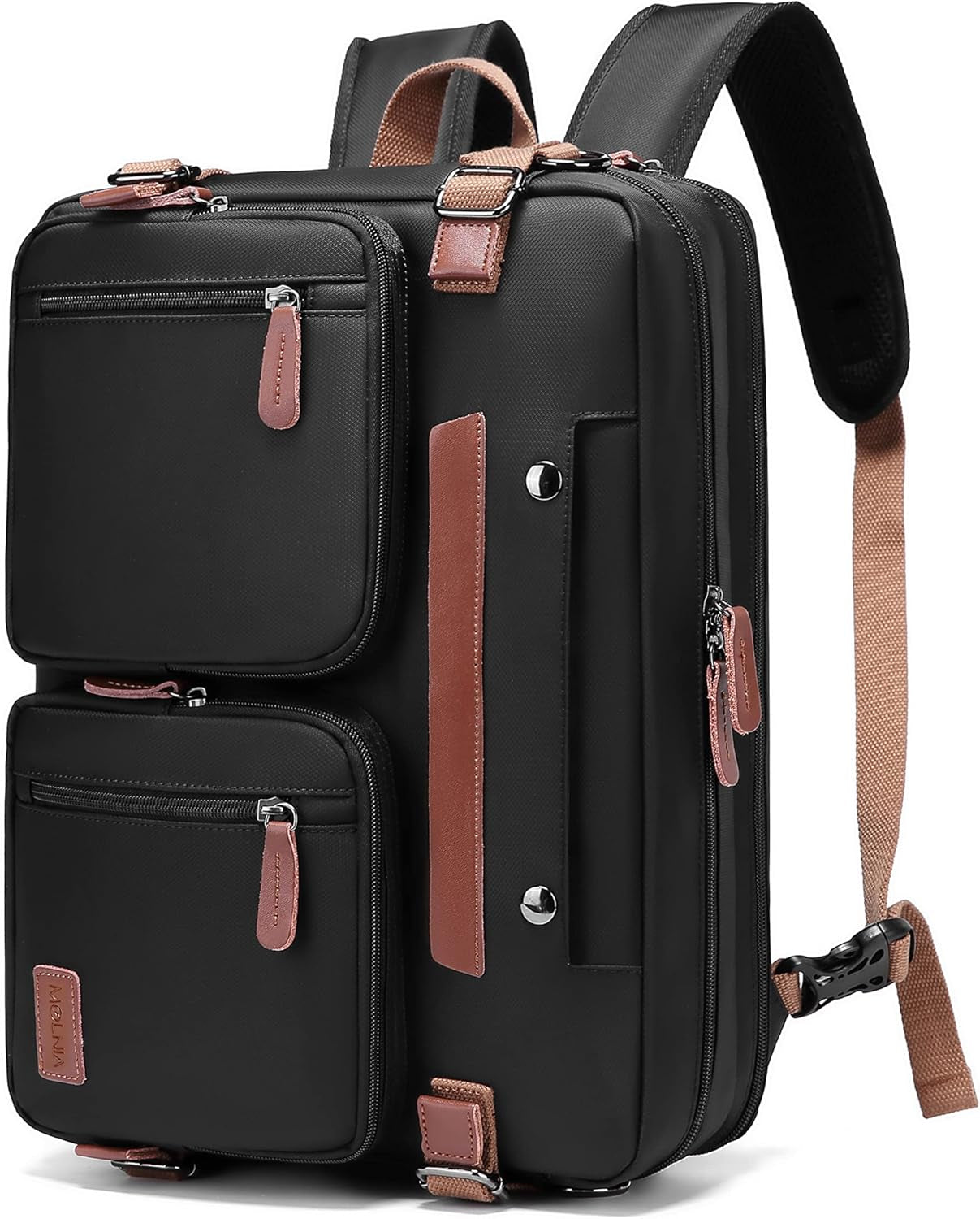 3 in 1 Laptop Bag for Men, 17.3 Inch Work Bags for Men, Laptop Backpack, Briefcases, Messenger Bag, Computer Bags for Laptops for Men Women, Black