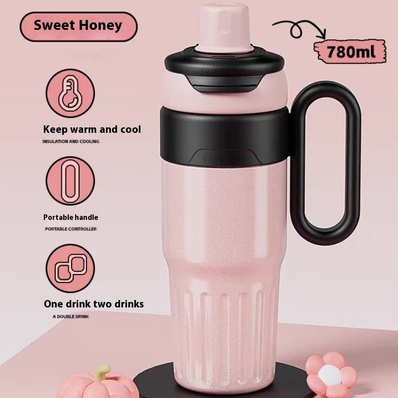 780ml Gradient Double Drink Thermal Cup Stainless Steel With Lid Coffee Cup Thermos Large Capacity Straw Cup For Male And Female - RELUX.STORE