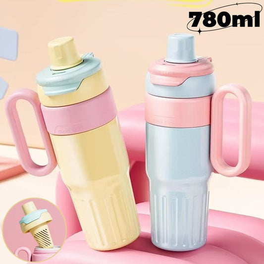 780ml Gradient Double Drink Thermal Cup Stainless Steel With Lid Coffee Cup Thermos Large Capacity Straw Cup For Male And Female - RELUX.STORE