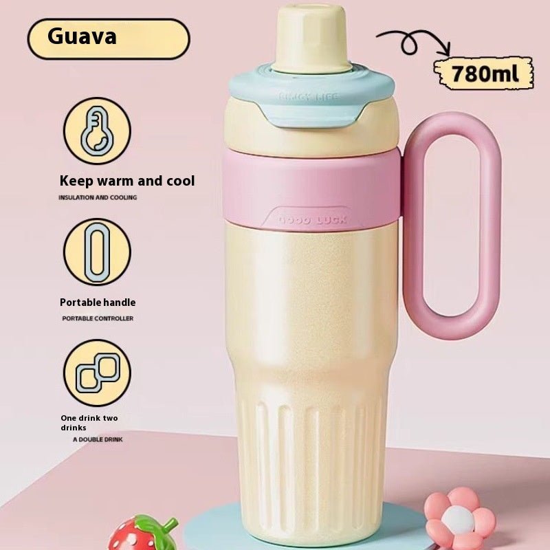 780ml Gradient Double Drink Thermal Cup Stainless Steel With Lid Coffee Cup Thermos Large Capacity Straw Cup For Male And Female - RELUX.STORE