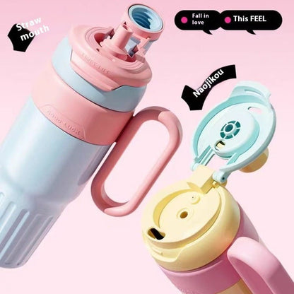 780ml Gradient Double Drink Thermal Cup Stainless Steel With Lid Coffee Cup Thermos Large Capacity Straw Cup For Male And Female - RELUX.STORE