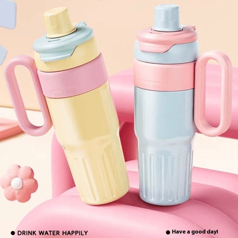 780ml Gradient Double Drink Thermal Cup Stainless Steel With Lid Coffee Cup Thermos Large Capacity Straw Cup For Male And Female - RELUX.STORE