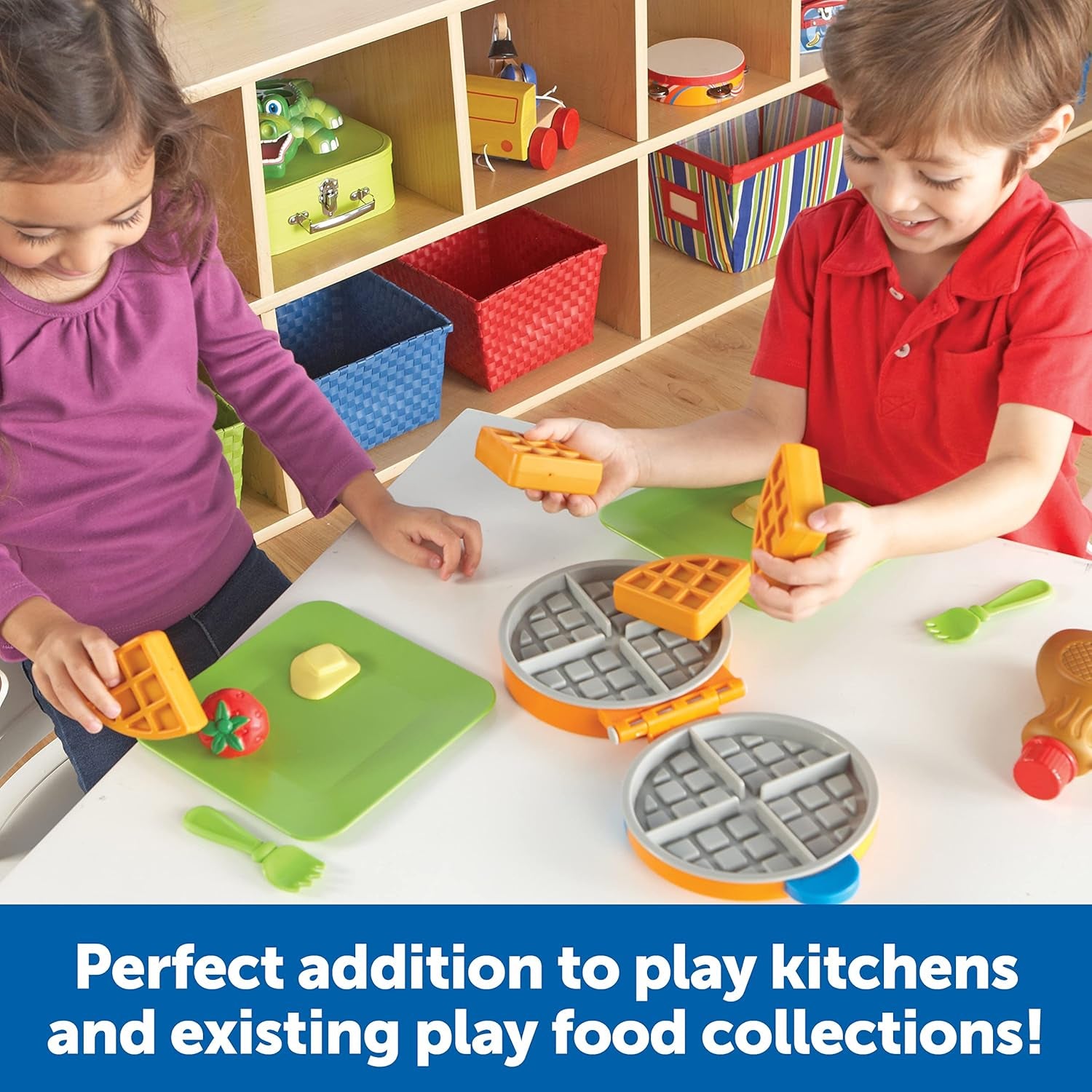 New Sprouts Waffle Time - Play Food Kitchen , Breakfast Pretend Play Toys, Toddler Pretend Play Montessori Educational Game, Fine Motor Skills , Gifts for Boys and Girls