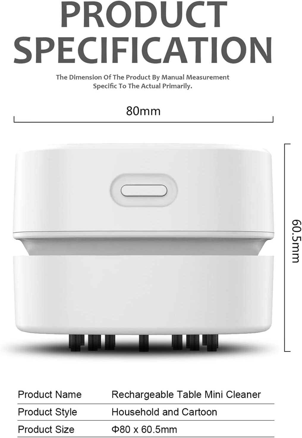 Mini Desktop Vacuum Cleaner – Cordless Table Dust Sweeper with 360º Rotatable Design, High-Endurance 90-Min Battery | Keyboard, Home, Office & School (White, AA Battery)