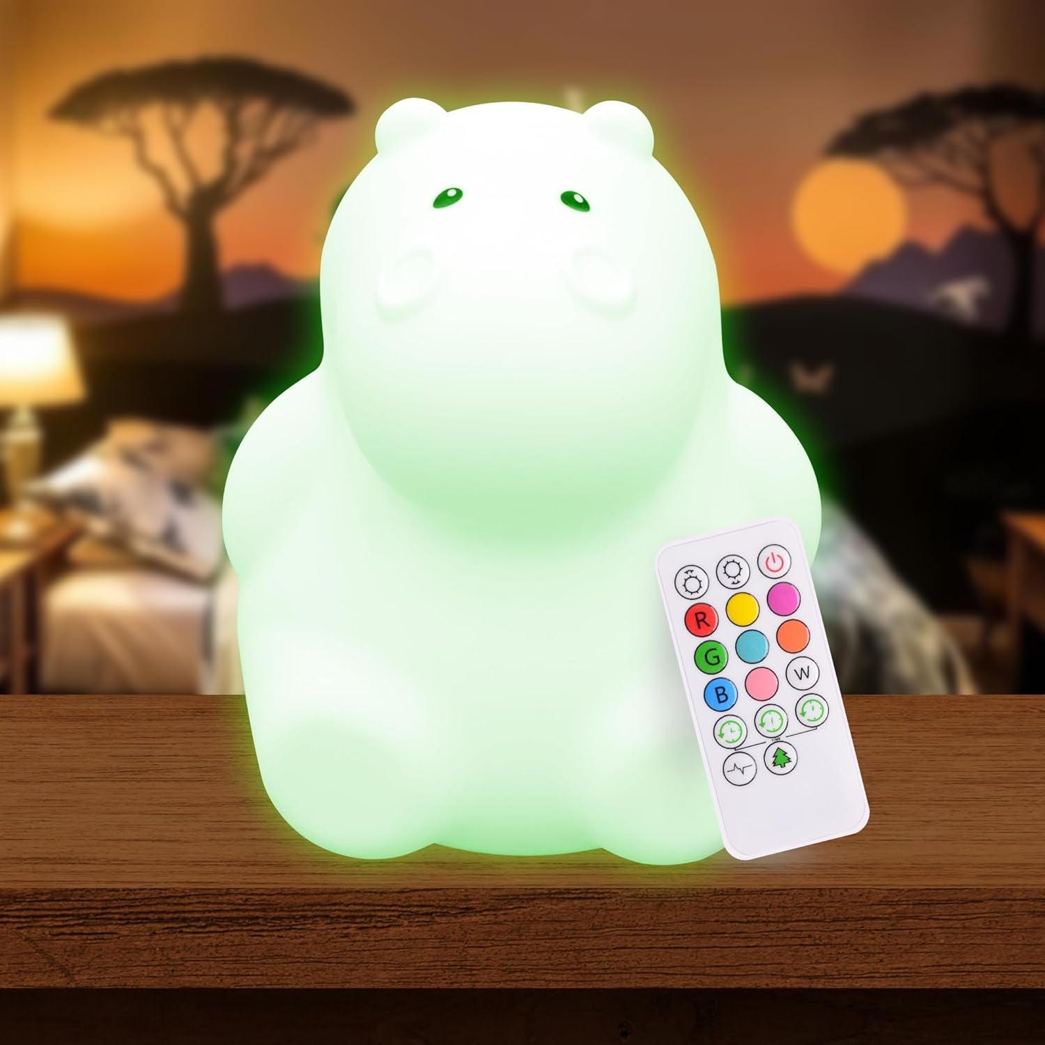 Remote Control Silicone Night Light for Kids - Owl Design with 9 Soft Colors & Sleep Timer - Rechargeable, Battery-Operated Lamp for Bedroom | Baby Nursery, Toddler, Girls, Boys