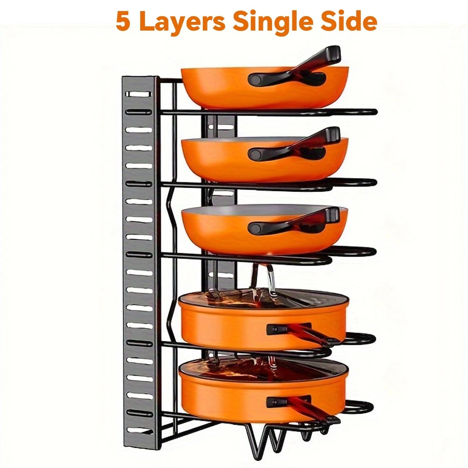 8 - Tier Duty Pot Rack Organizer Durable Metal,Space - saving Cabinet Holder for Pots,Pans and lids - Keep Your Kitchen Neat and Tidy - RELUX.STORE