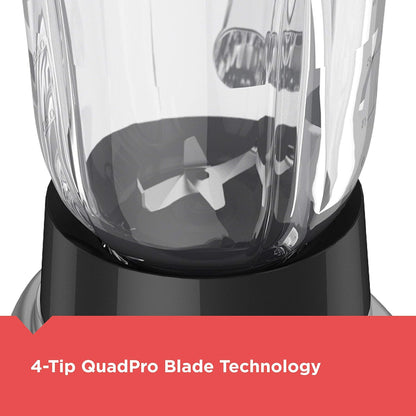Powercrush Countertop Blender, 6-Cup Glass Jar, for Smoothies and More, Stainless Steel Blade, 4 Speed Settings to Puree, Crush Ice, Chop, Dice, and Pulse, Dishwasher Safe, 700W Motor