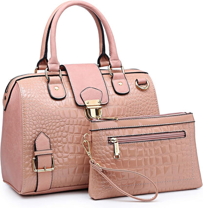Women Barrel Handbags Fashion Satchel Bags Top Handle Shoulder Purses Vegan Leather Work Tote