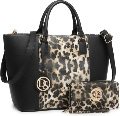 Satchel Purse Handbag for Women Large Shoulder Work Tote Bag with Matching Wallet