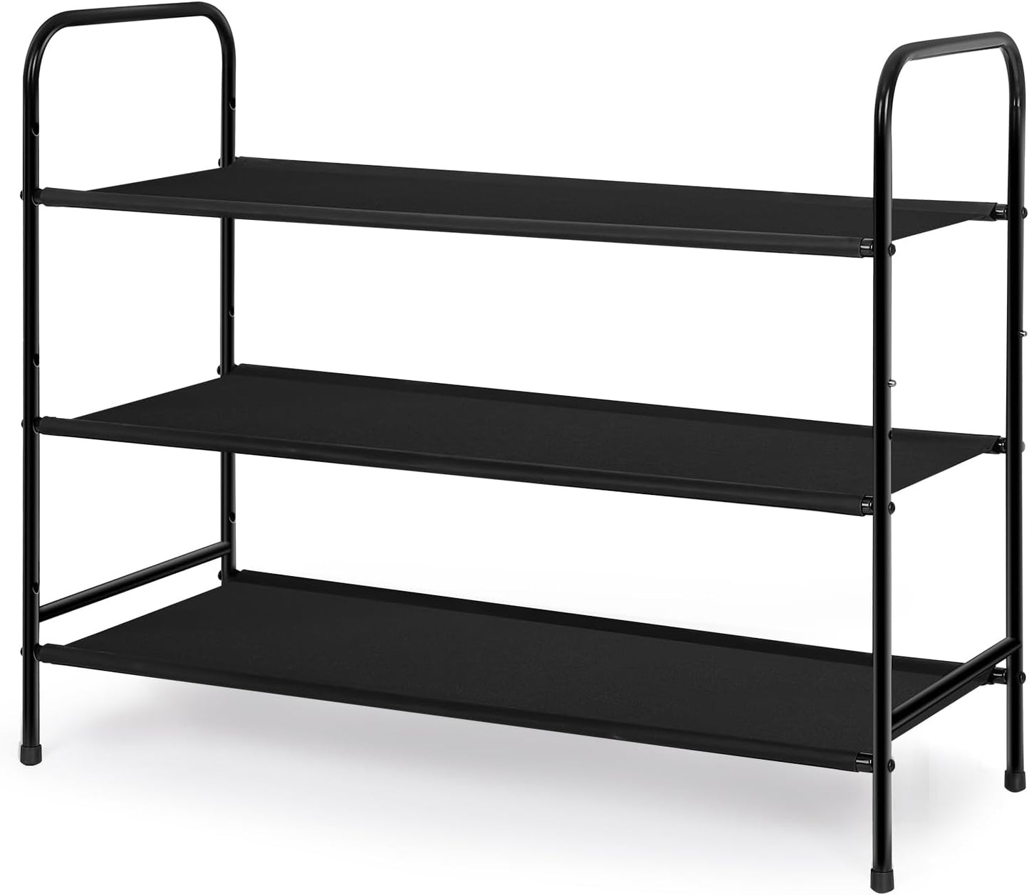 3-Tier Shoe Rack, Fabric Shoe Shelf for Closet Bedroom Entryway (Light Gray)