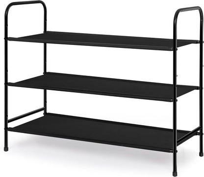 3-Tier Shoe Rack, Fabric Shoe Shelf for Closet Bedroom Entryway (Light Gray)