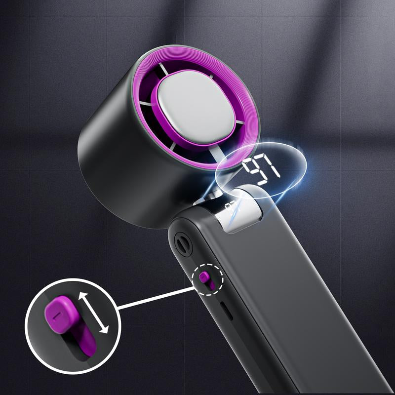 Portable Fan, 3-In-1 Mini Fans Speed 1-100, USB Rechargeable Handheld Personal Fan, 4000Mah Foldable Cooling Fan with LED Display, Ideal for Travel and Camping