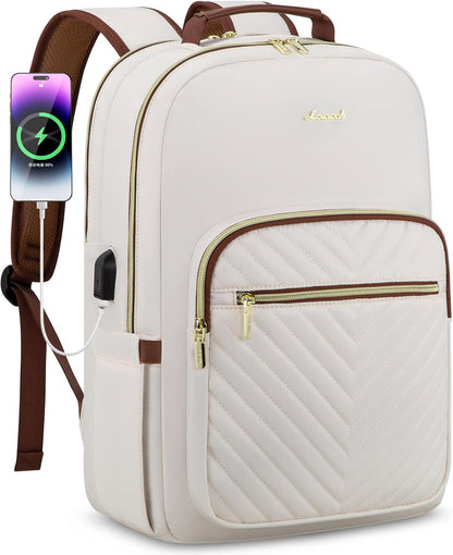Laptop Backpack for Women 15.6 Inch,Cute Womens Travel Backpack Purse,Professional Laptop Computer Bag,Waterproof Work Business College Teacher Bags Carry on Backpack with USB Port,Mint Green
