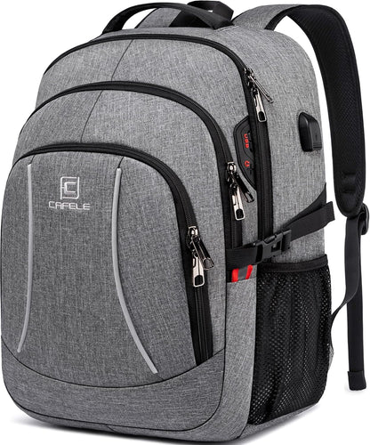 Backpack,17.3In Durable Travel Laptop Backpack, College Backpack,Rfid anti Theft Pocket Big Business Computer Bag,Water Resistant School Bookbag for Teens Men Women,Gifts Grey