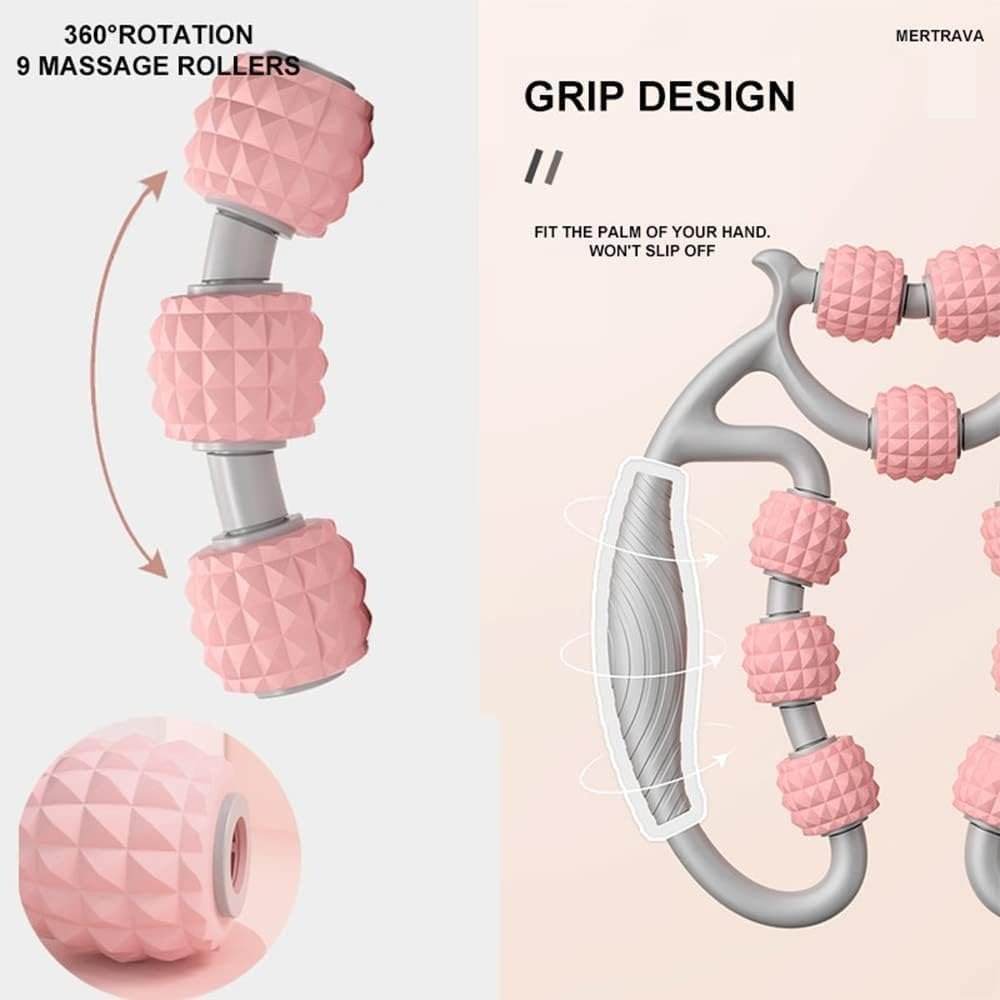 "9 - Wheel Roller Muscle Relaxation Tool – Deep Tissue Massage & Pain Relief for Legs, Back & Body | Handheld Myofascial Massage Roller by Relux.Store" - RELUX.STORE